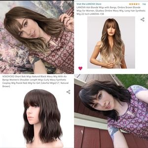 Two Natural Looking Brown Wigs